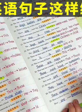 小学英语句子训练6-12岁儿童英语知识同步练习句型公式词性时态句法英语单词3500词汇小学三四五六年级小升初英语语法大全专项训练