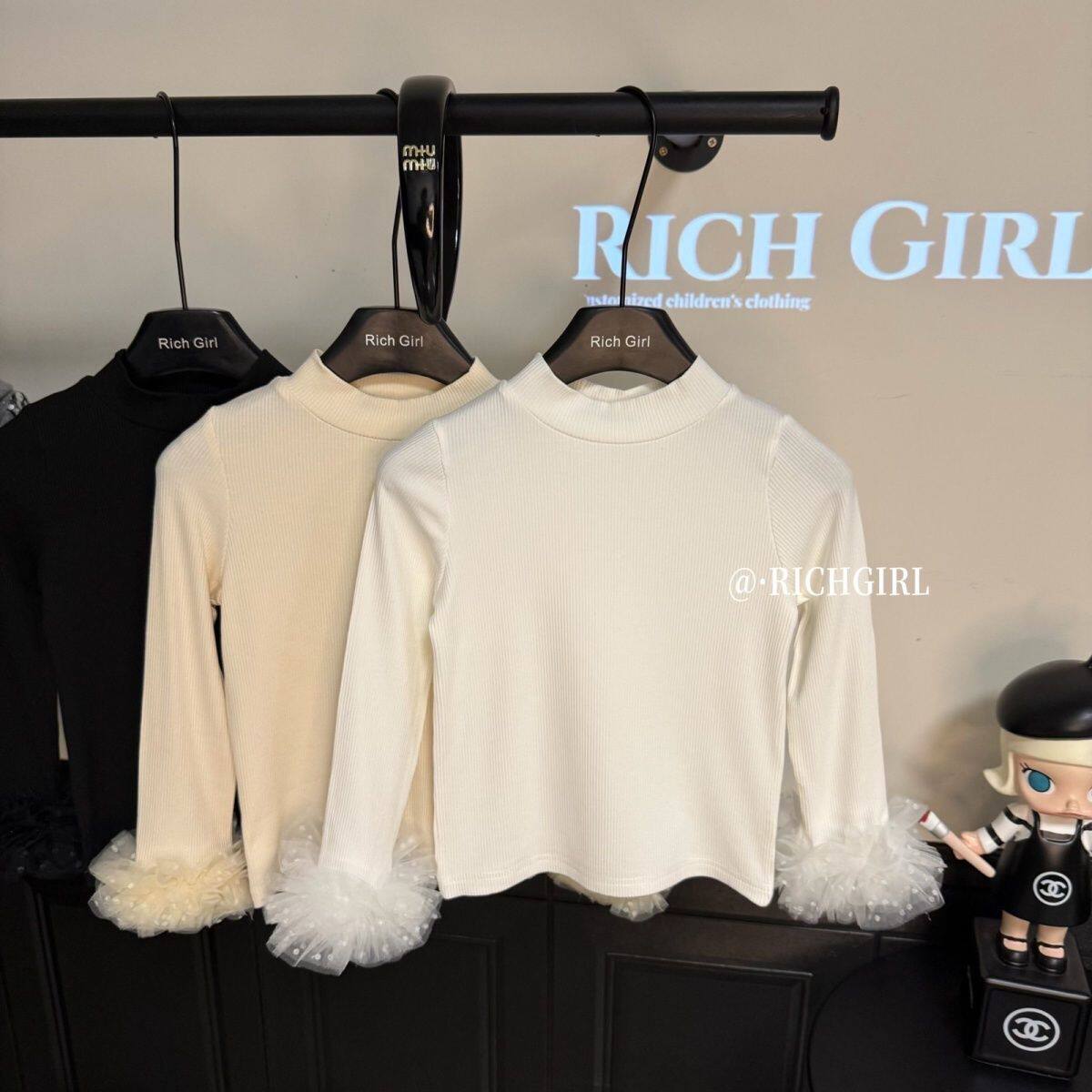 新款童装女童25秋冬新品洋气蕾丝花边长袖百搭打底衫加绒T恤上衣