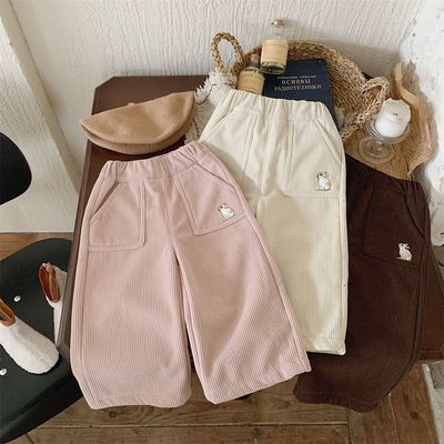 女童加绒阔腿裤2025冬季