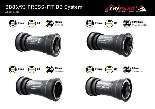 Tripeak压入螺纹对锁陶瓷轴承中轴工具导轮PF30 BB386 bbright