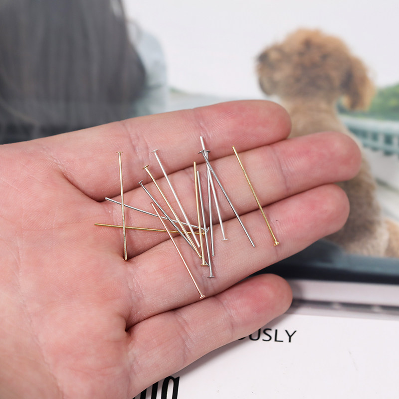 DIY 쥬얼리 액세서리 수제 재료 색상 보존 18K 골드 T 핀 쥬얼리 헤어 액세서리 팔찌 목걸이 구슬 바늘