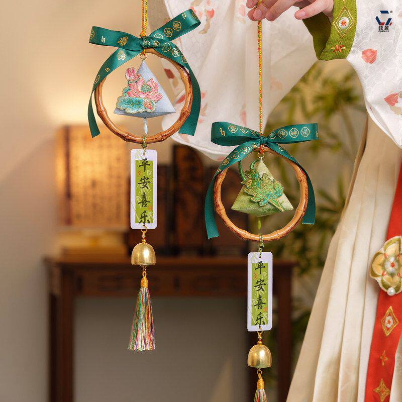 端午新款艾草香包粽子香囊 非遗手作瑞虎挂饰 古风随身平安福袋