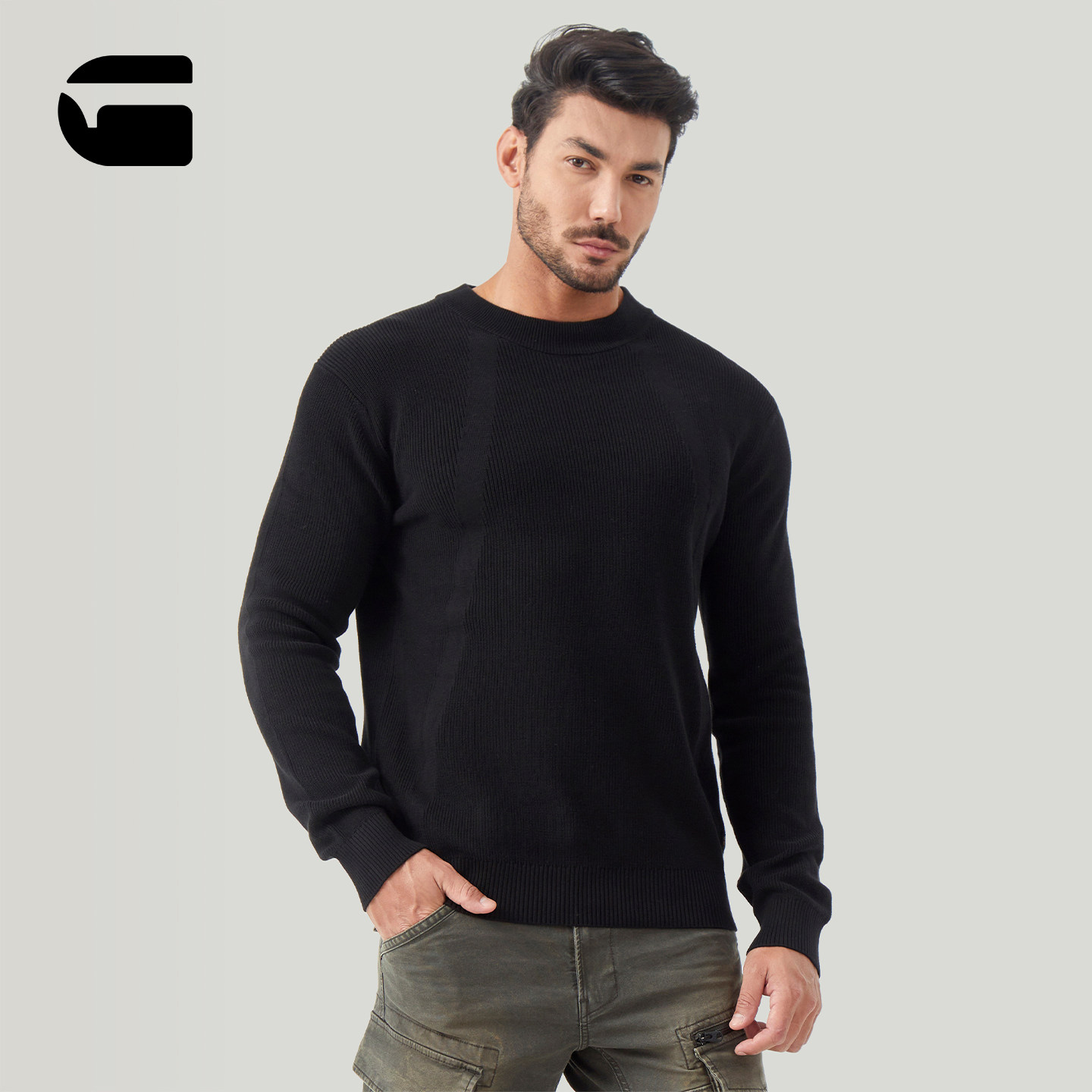 G-STARRAW25男士罗纹针织衫