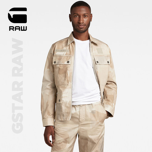 G-STARRAW尖领秋季工装迷彩夹克