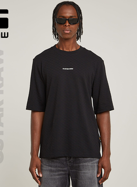 G-STAR RAW夏季弹力舒适百搭格纹男士中袖宽松潮流短袖T恤D26032