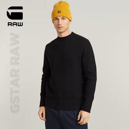 gstar圆领毛衣春秋套头纯色毛衣