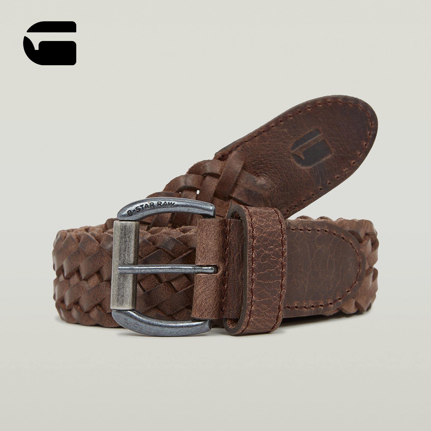G-STAR 2026春季新品男士编织金属扣皮带水牛纹时尚腰带D