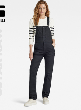 G-STAR RAW春夏款高腰修身女士背带裤可调节肩带秋季长裤D24264