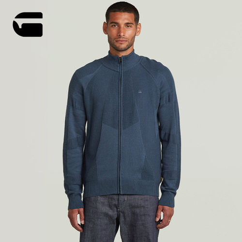 G-STAR男士3D拉链开衫针织衫