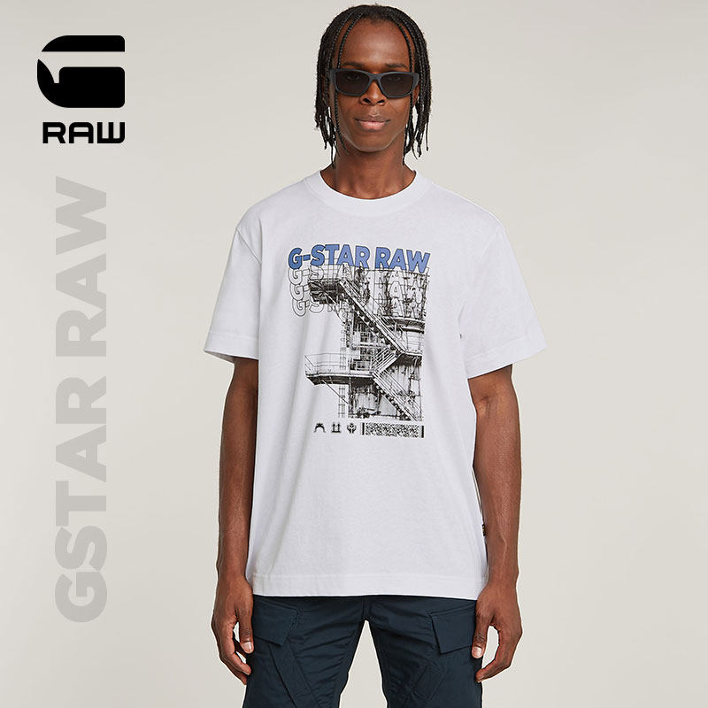 G-STAR RAW男士短袖夏季t恤衫个性印花美式上衣潮流夏装D