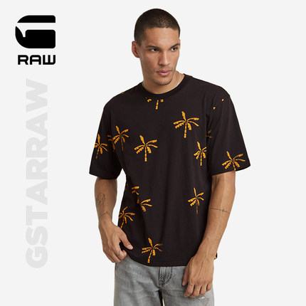 G-STAR RAW夏季Musa印花时尚宽大帅气男士短袖个性百搭T恤D24692