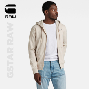 男士 STAR RAW春秋字母印花毛圈袋鼠口袋连帽衫 卫衣D24769 长袖
