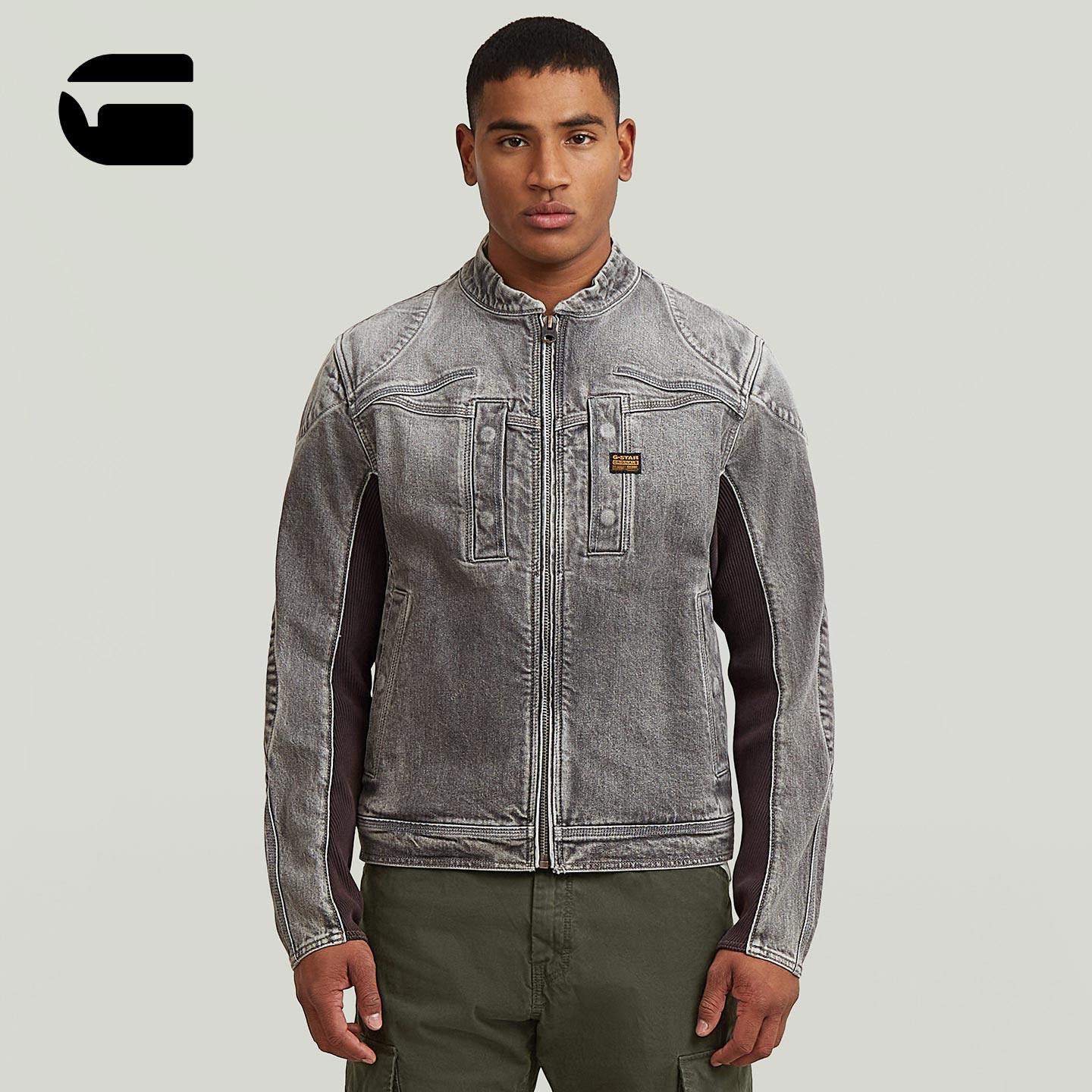 G-STAR 2026春季新款男士修身立领帅气机车品质极简风夹克D28450