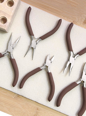 饰品手工不锈钳子套装珠宝钳弯嘴圆嘴尼龙钳编绳打结串珠工具绕线