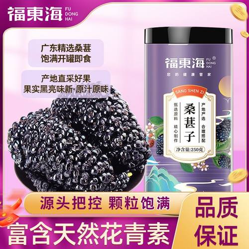 福东海桑葚干250g罐装大颗粒即食黑桑葚特级泡茶泡酒-DD
