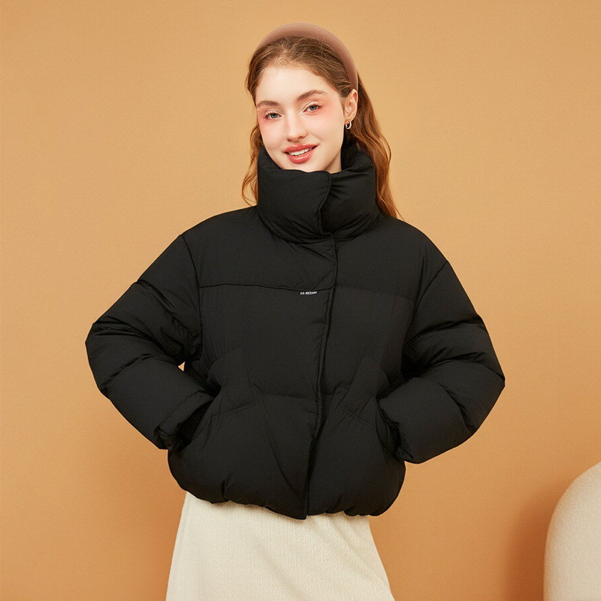 zklin短款白鸭绒羽绒服