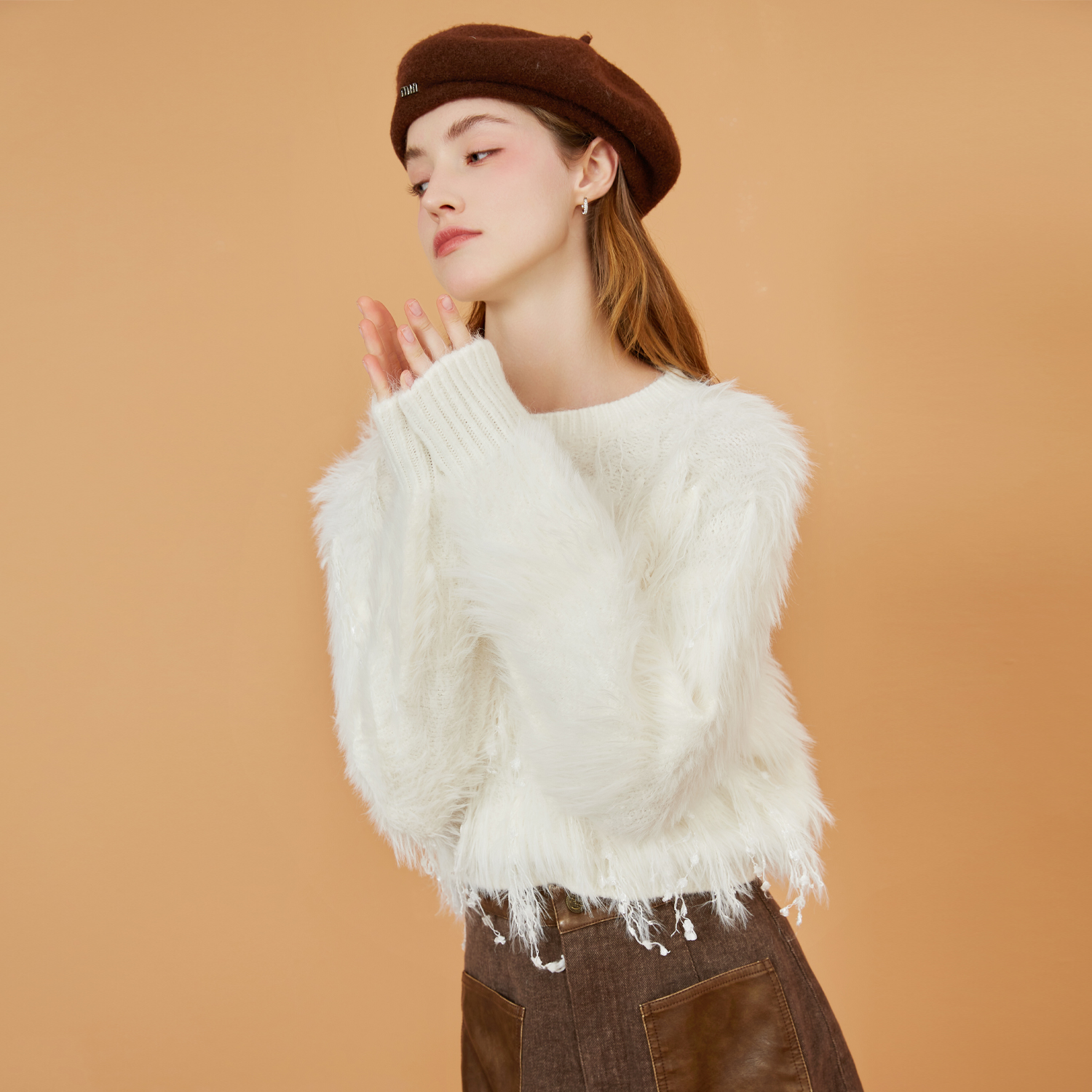 zklin流苏设计感针织毛衣2025新