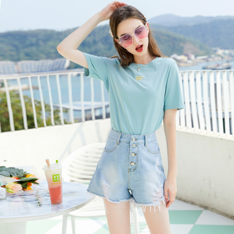破洞牛仔短裤子女夏设计感小众150cm小个子显瘦百搭潮ins2026新款