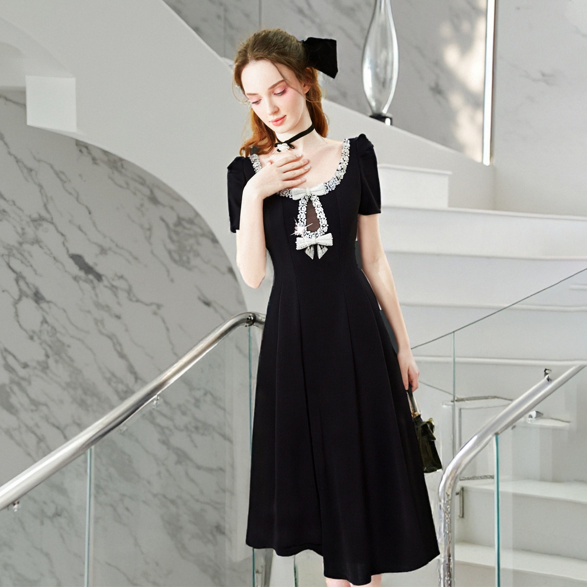 重要场合轻奢绝美漂亮连衣裙女高级感宴会领证婚礼平常可穿小礼服