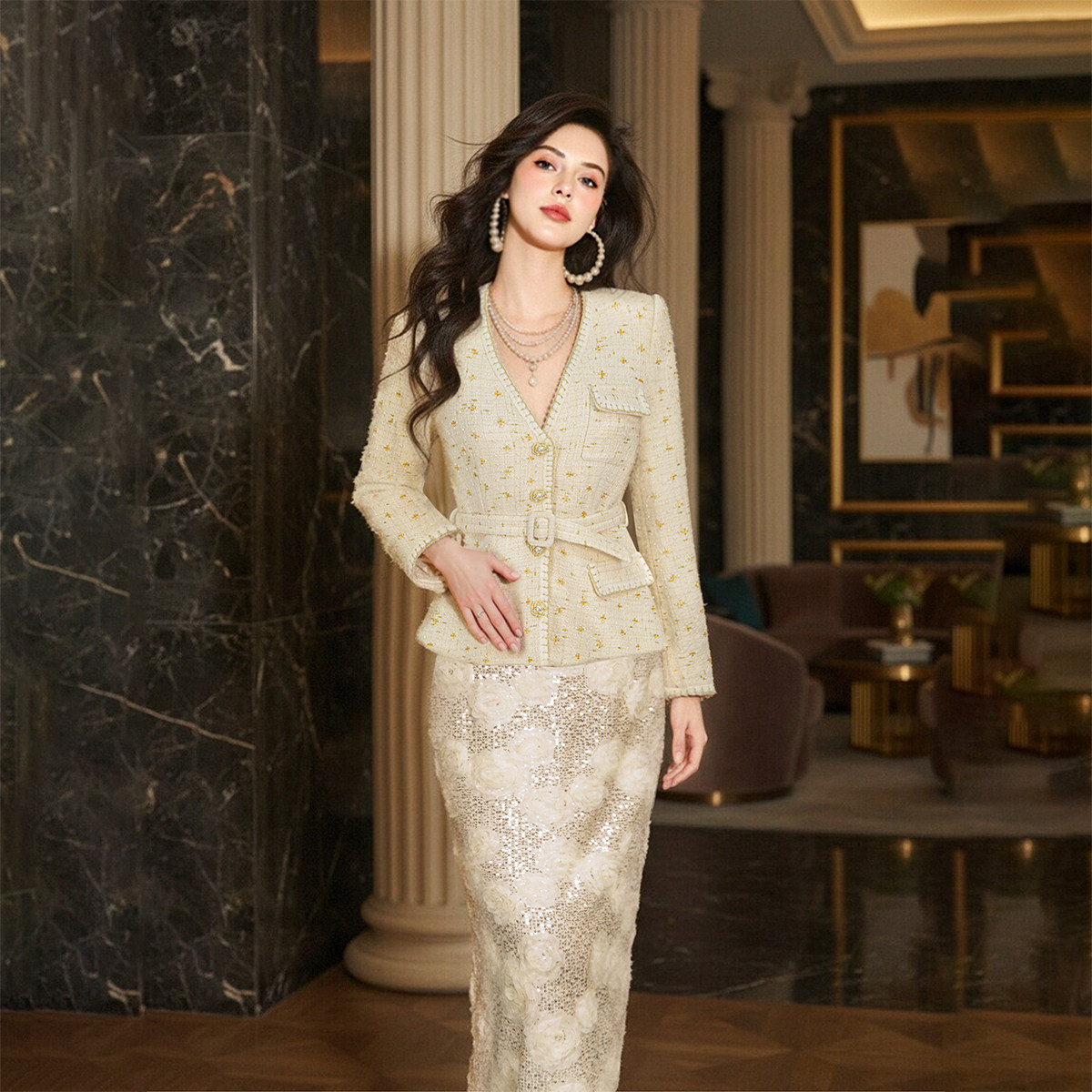 气质名媛女神范高端女装小香风两件套装重要场合轻奢设计师高级感,女装/女士精品,时尚套装,淘宝优惠券,粉丝福利购,淘宝优惠卷