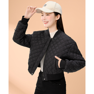 小香风夹棉服棒球服轻薄外套