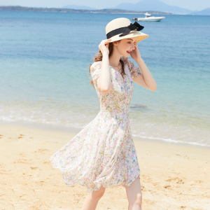 法式复古初恋温柔小碎花连衣裙子女茶歇桔梗小个子2025春夏新款