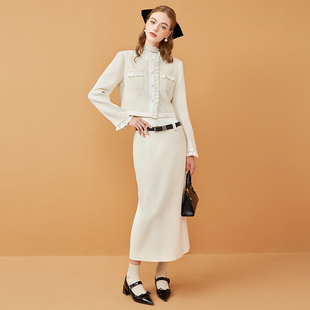 财阀富家千金风套装女2023秋新款高级感气质法式名媛小香风两件套