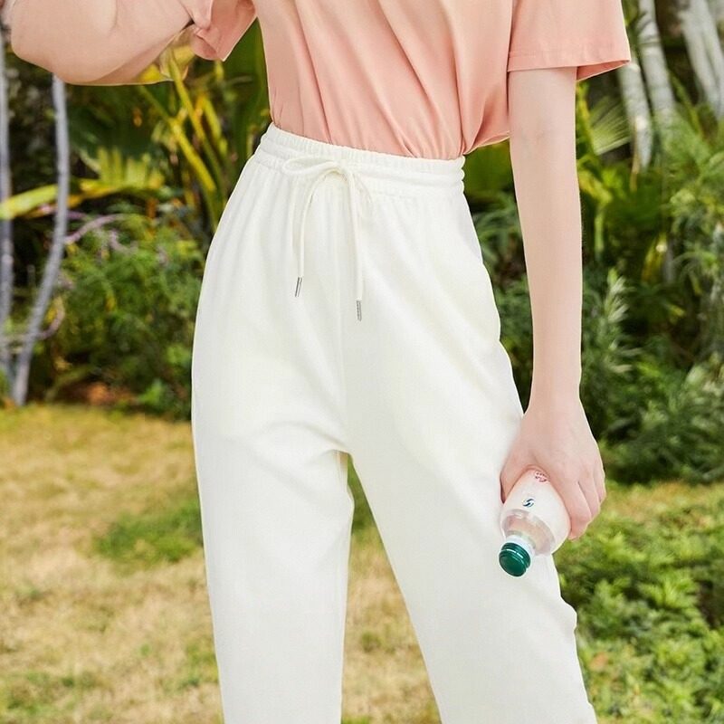 高街运动休闲卫裤子女2025春秋夏新款ins潮高腰薄款小个子束脚裤