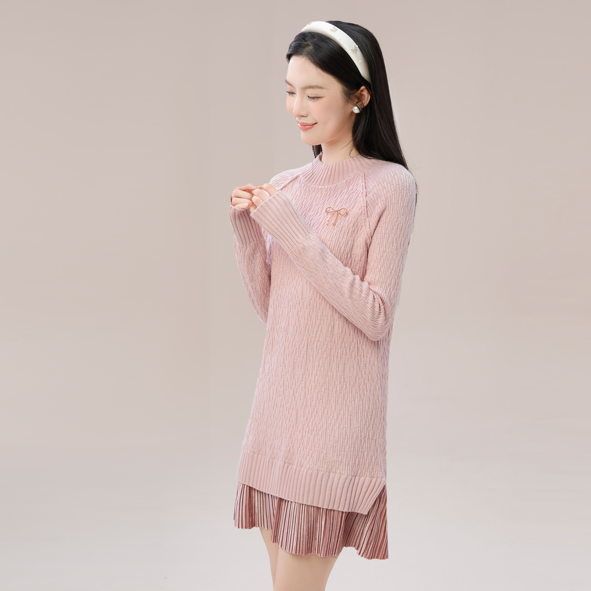 半高领显瘦百搭毛衣裙连衣裙