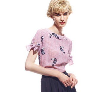 zk lin娃娃领蝴蝶结短袖雪纺衫女春衬衫藕粉色上衣2025夏新款超仙