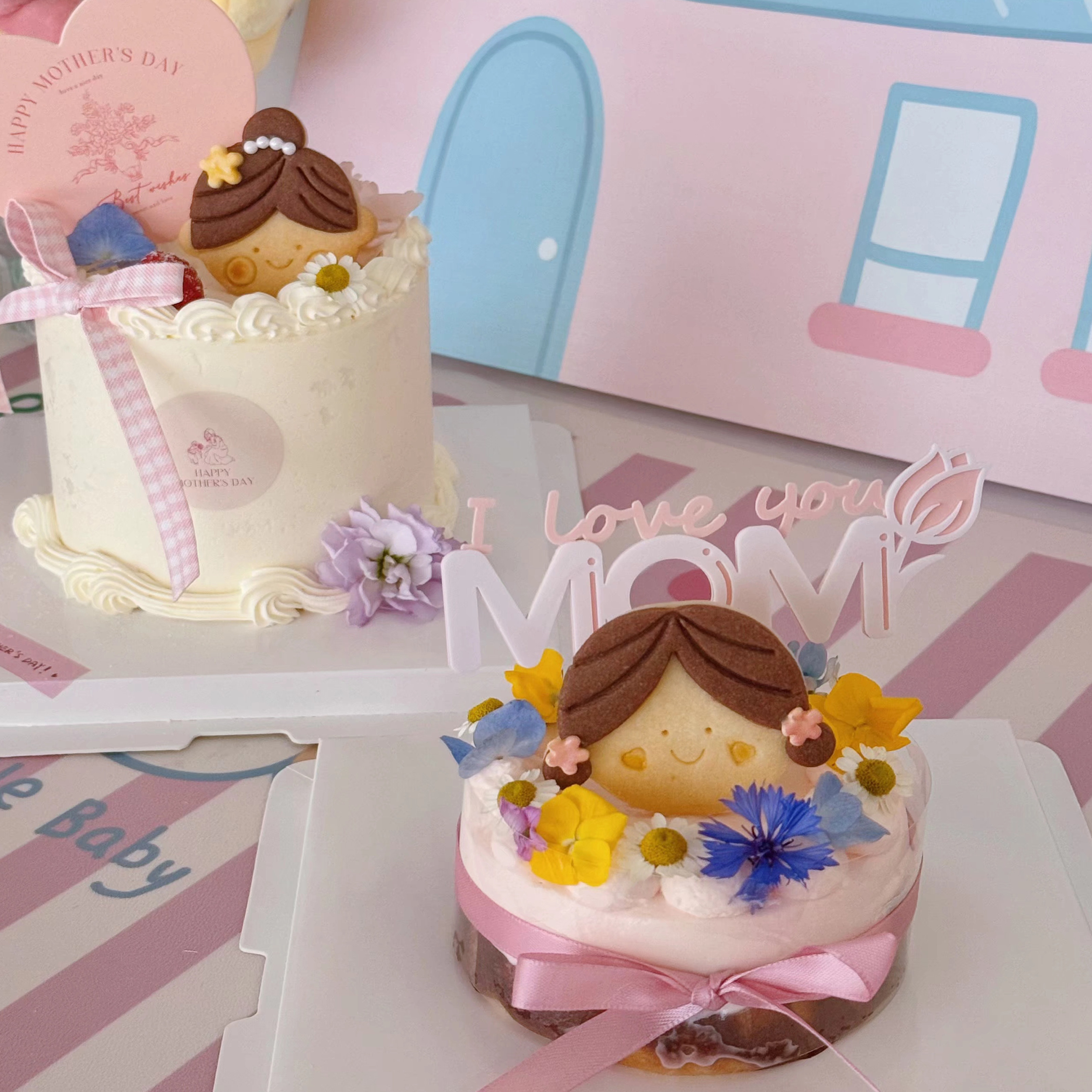 网红母亲节蛋糕装饰mom郁金香插牌豆粉色蝴蝶结格子丝带爱心卡片,节庆用品/礼品,蛋糕/烘焙装饰用品,淘宝优惠券,粉丝福利购,淘宝优惠卷