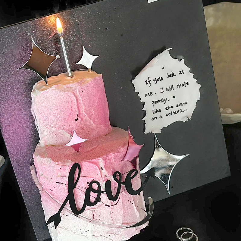 2.14情人节ins风书写情书信浪漫蛋糕装饰摆件亚克力光环插件插牌,节庆用品/礼品,蛋糕/烘焙装饰用品,淘宝优惠券,粉丝福利购,淘宝优惠卷