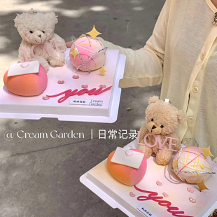 甜品慕斯硅胶生日蛋糕装 七夕情人节ins法式 饰DIY材料模具毛绒小熊