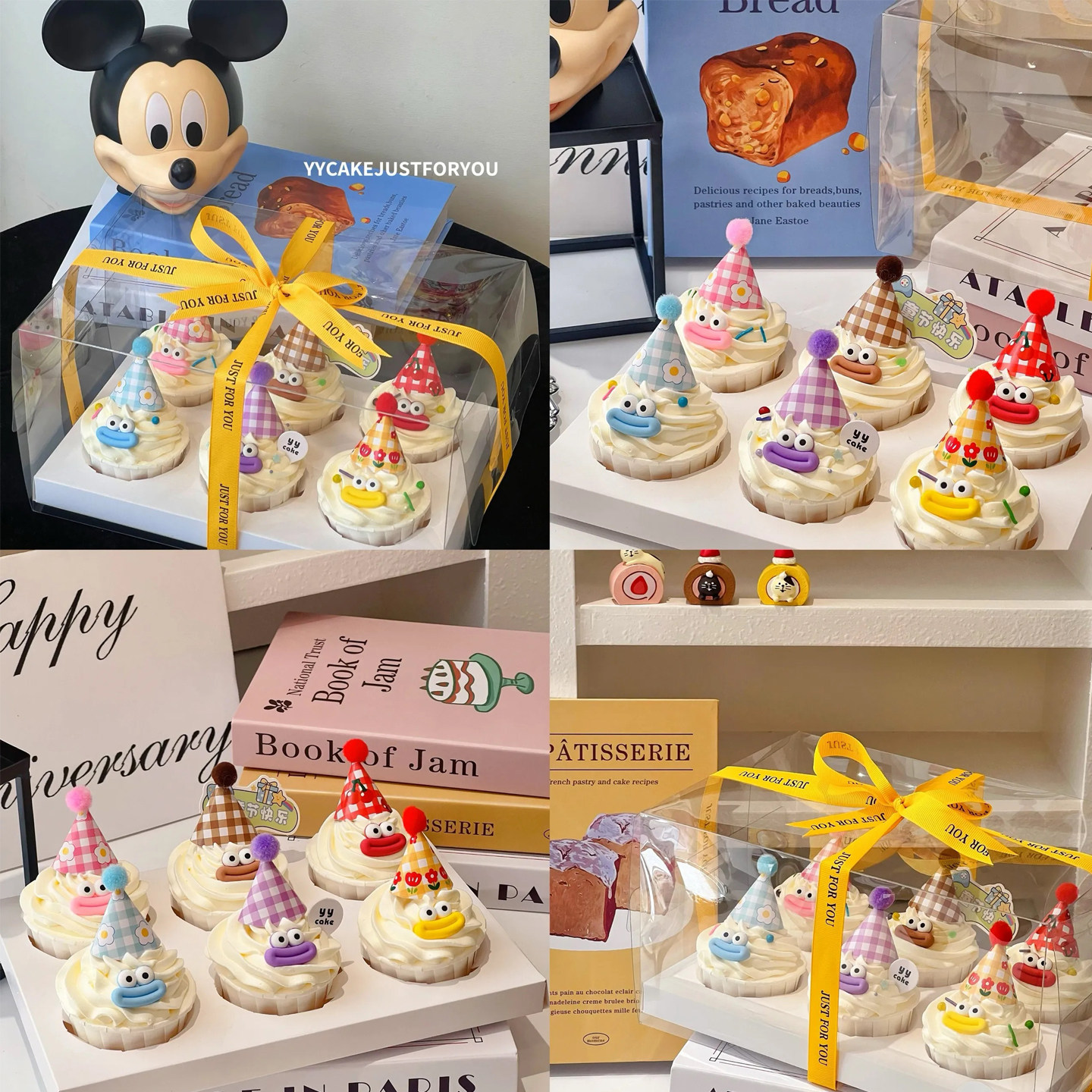 卡通搞怪甜品下午茶可爱奶油纸杯蛋糕装饰6粒包装盒迷你帽插件,节庆用品/礼品,蛋糕/烘焙装饰用品,淘宝优惠券,粉丝福利购,淘宝优惠卷