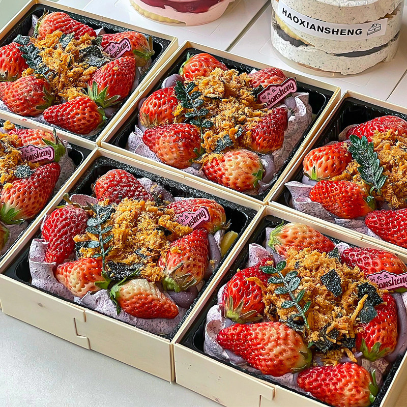 网红爆款车厘子树莓水果提拉米苏甜品木片盒子西点奶油蛋糕盒子,节庆用品/礼品,蛋糕/烘焙装饰用品,淘宝优惠券,粉丝福利购,淘宝优惠卷