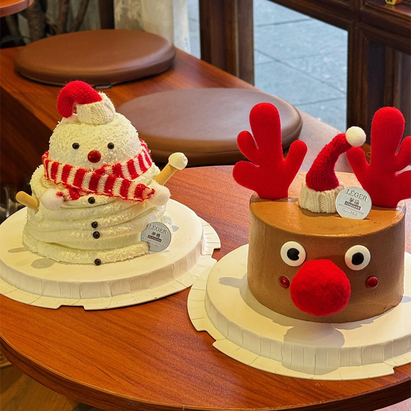 创意ins风DIY圣诞节节日派对蛋糕装饰卡通鹿角麋鹿红鼻子毛线帽,节庆用品/礼品,蛋糕/烘焙装饰用品,淘宝优惠券,粉丝福利购,淘宝优惠卷