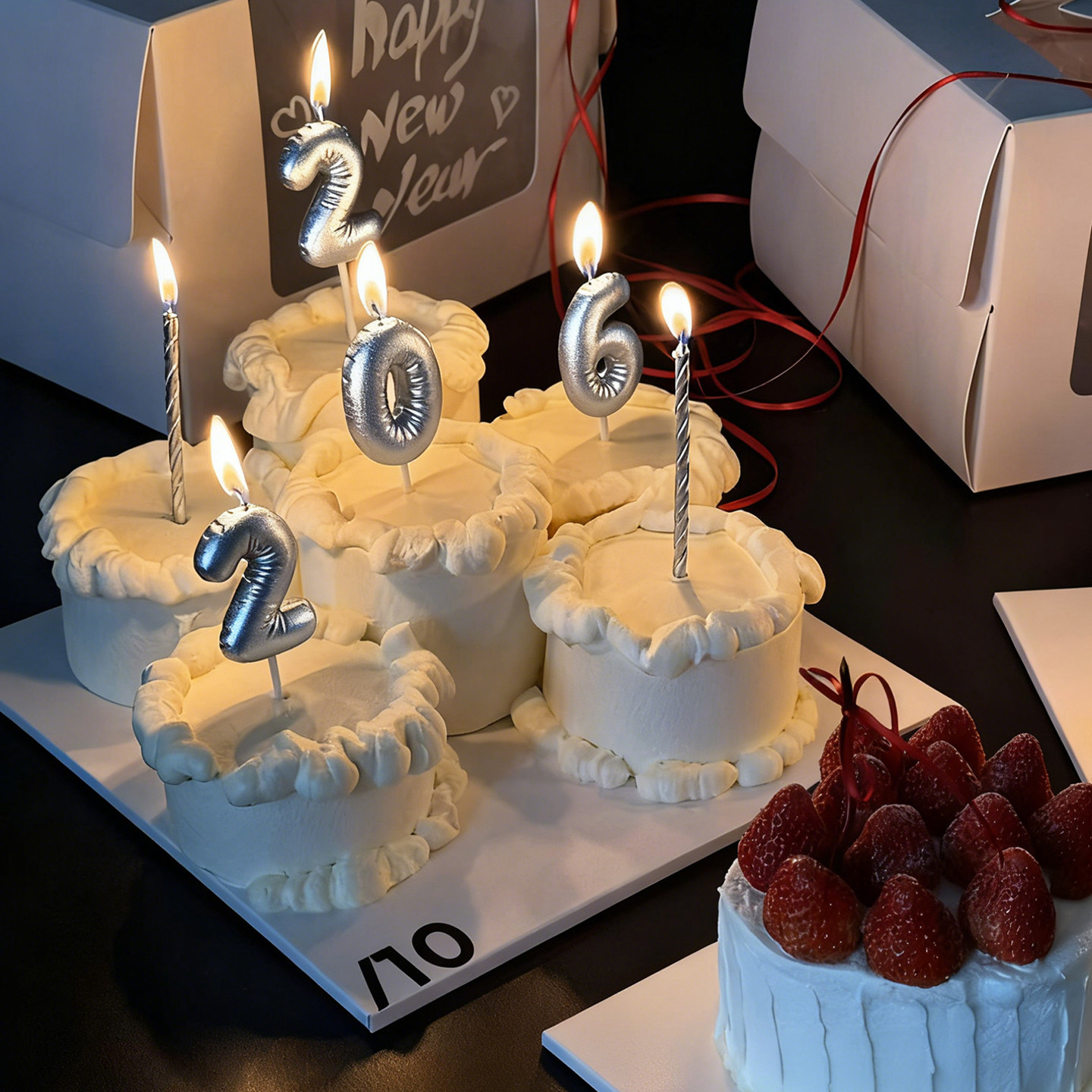 2026元旦新年春节跨年夜DIY丝带草莓甜品包装盒数字蜡烛蛋糕装饰,节庆用品/礼品,蛋糕/烘焙装饰用品,淘宝优惠券,粉丝福利购,淘宝优惠卷