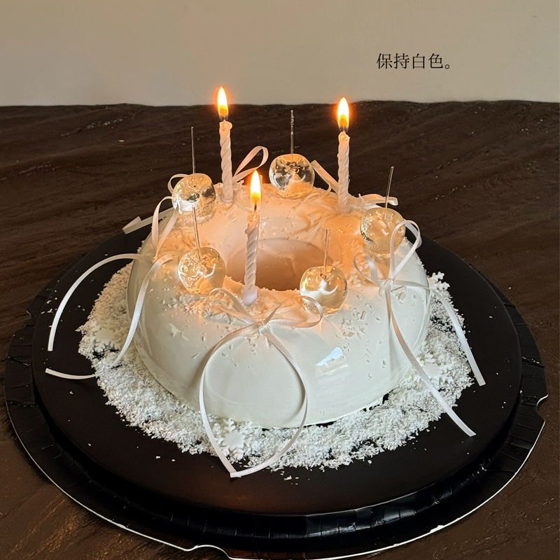 网红水晶樱桃甜甜圈珠光蜡烛