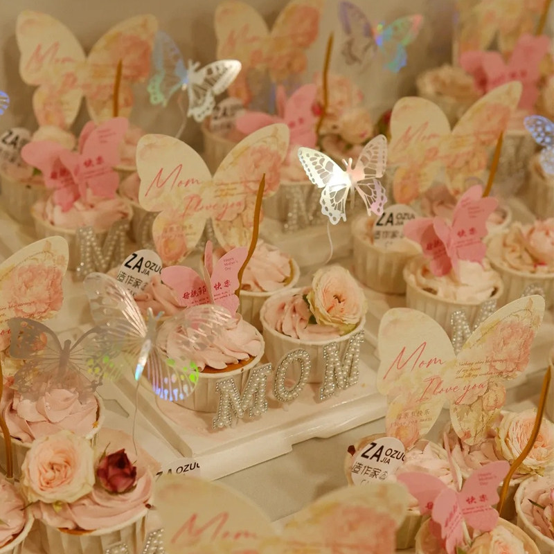 母亲节莫奈花园卷口纸杯蛋糕装饰蝴蝶玫瑰曲线蜡烛钻石mom插件,节庆用品/礼品,蛋糕/烘焙装饰用品,淘宝优惠券,粉丝福利购,淘宝优惠卷