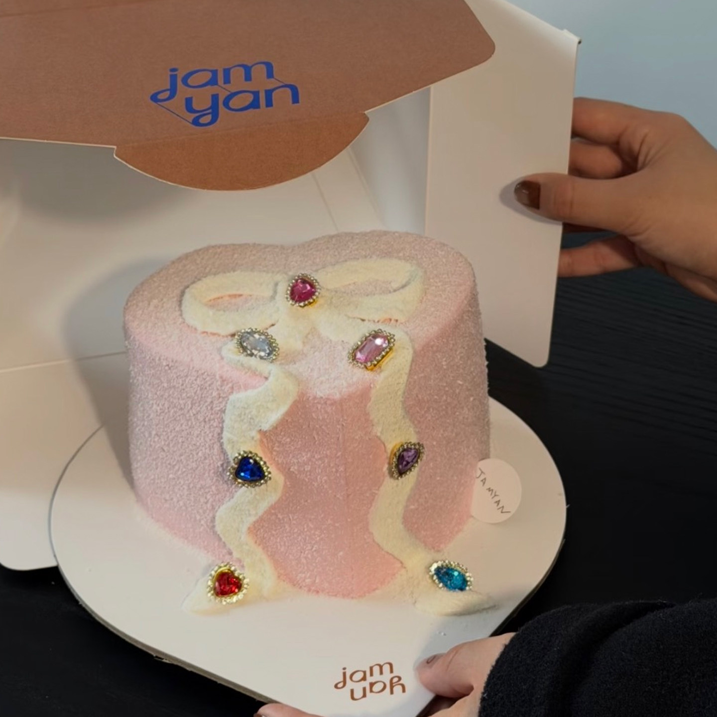 网红钻石宝石蛋糕装饰彩色花边钻女孩女生生日蛋糕螺纹蜡烛插件