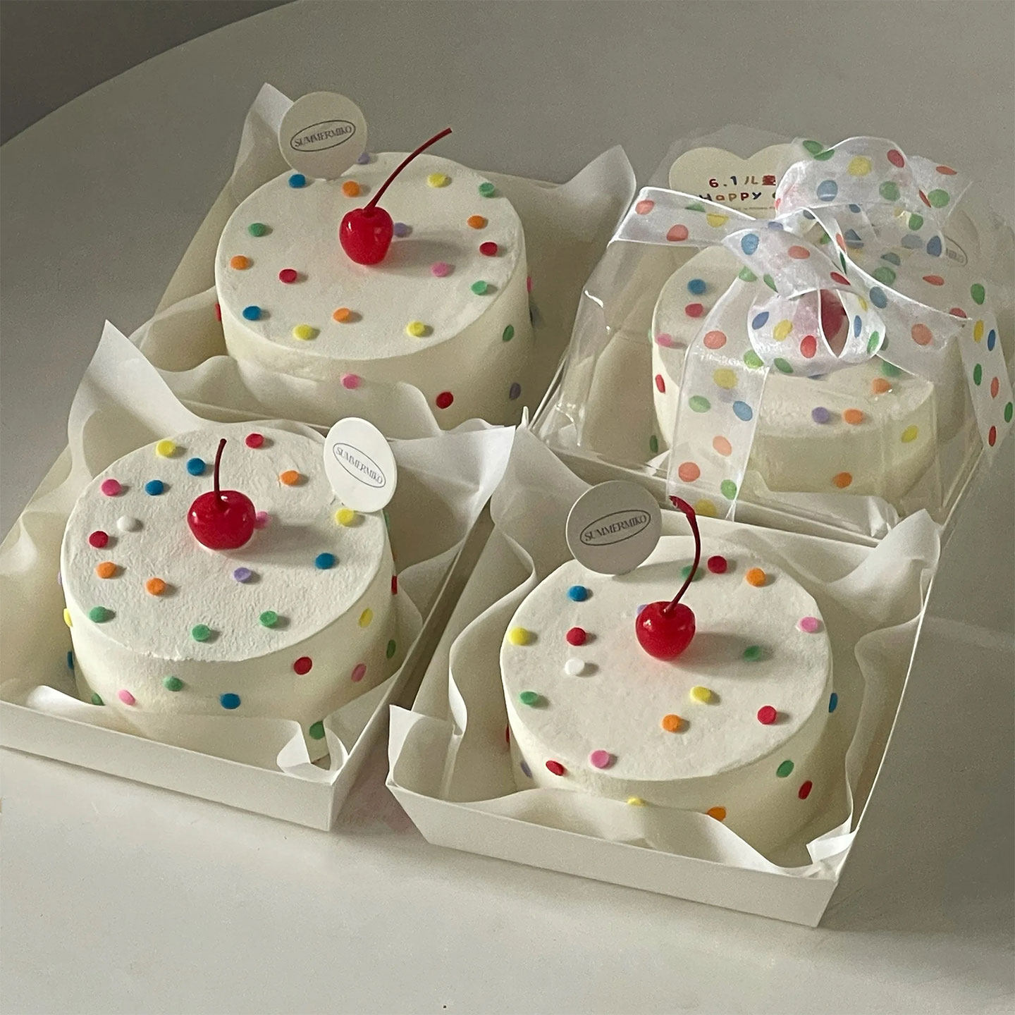 六一儿童节小四寸奶油蛋糕装饰樱桃波点蝴蝶结绑带打包盒包装盒,节庆用品/礼品,蛋糕/烘焙装饰用品,淘宝优惠券,粉丝福利购,淘宝优惠卷