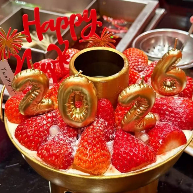 网红爆款2026草莓火锅搪瓷盆干冰小火锅金锅铜火锅蛋糕装饰数字,节庆用品/礼品,蛋糕/烘焙装饰用品,淘宝优惠券,粉丝福利购,淘宝优惠卷
