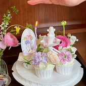 欧式 复古2.14情人节情侣纪念日甜品蛋糕装 饰丘比特罗马柱许愿风