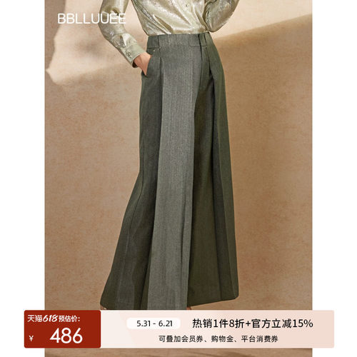花纱肌理 百搭休闲纯色阔腿裤