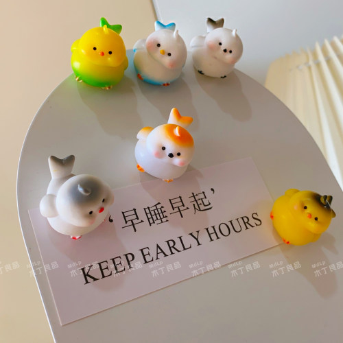 早起的鸟儿磁性冰箱贴留言贴卡通立体家居装饰洞洞板吸磁可爱装饰