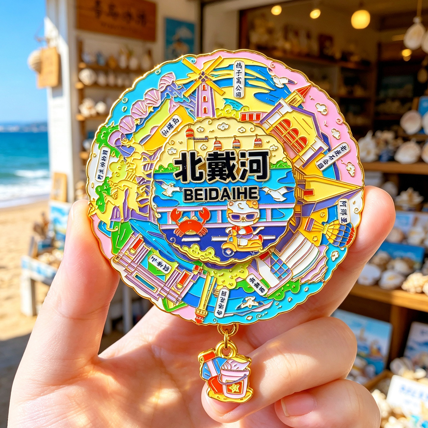 【北戴河】秦皇岛旅游磁性冰箱贴文创纪念品伴手礼品仙螺岛阿那亚