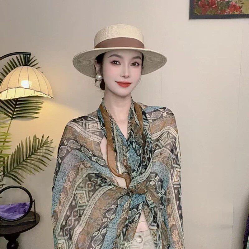 【波西米亚风】175*43开春新款丝巾披肩女士春夏百搭时尚风防晒风