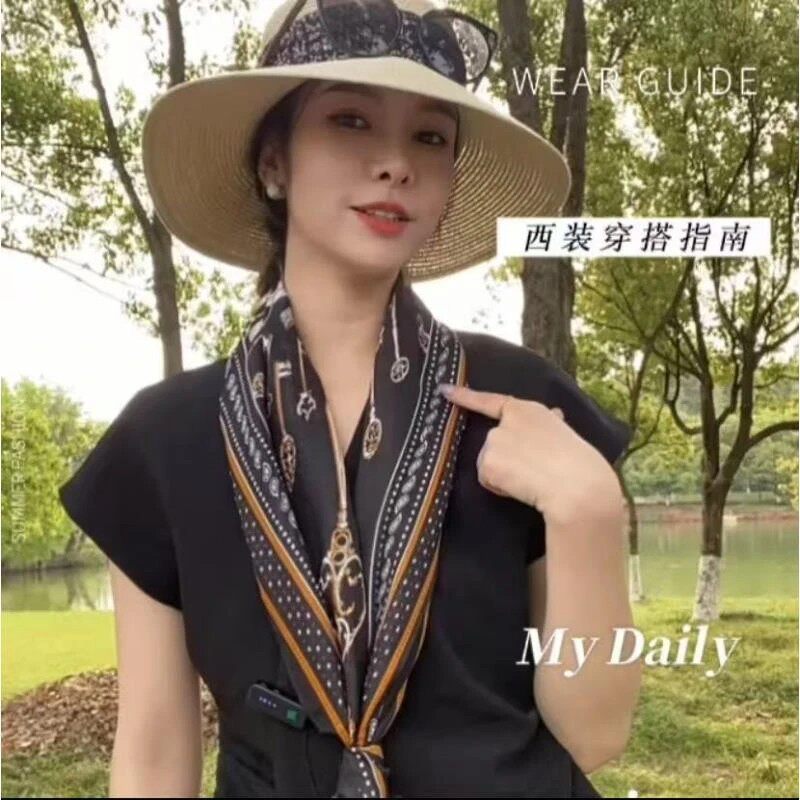 欣欣丝绸-【风情腰果】菱形长巾韩国巾女士丝巾围巾四季时尚优雅