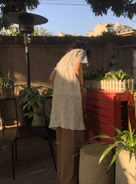 ifbeer复古ins风韩版碎花吊带连衣裙罩衫叠穿内搭外穿女秋冬宽松