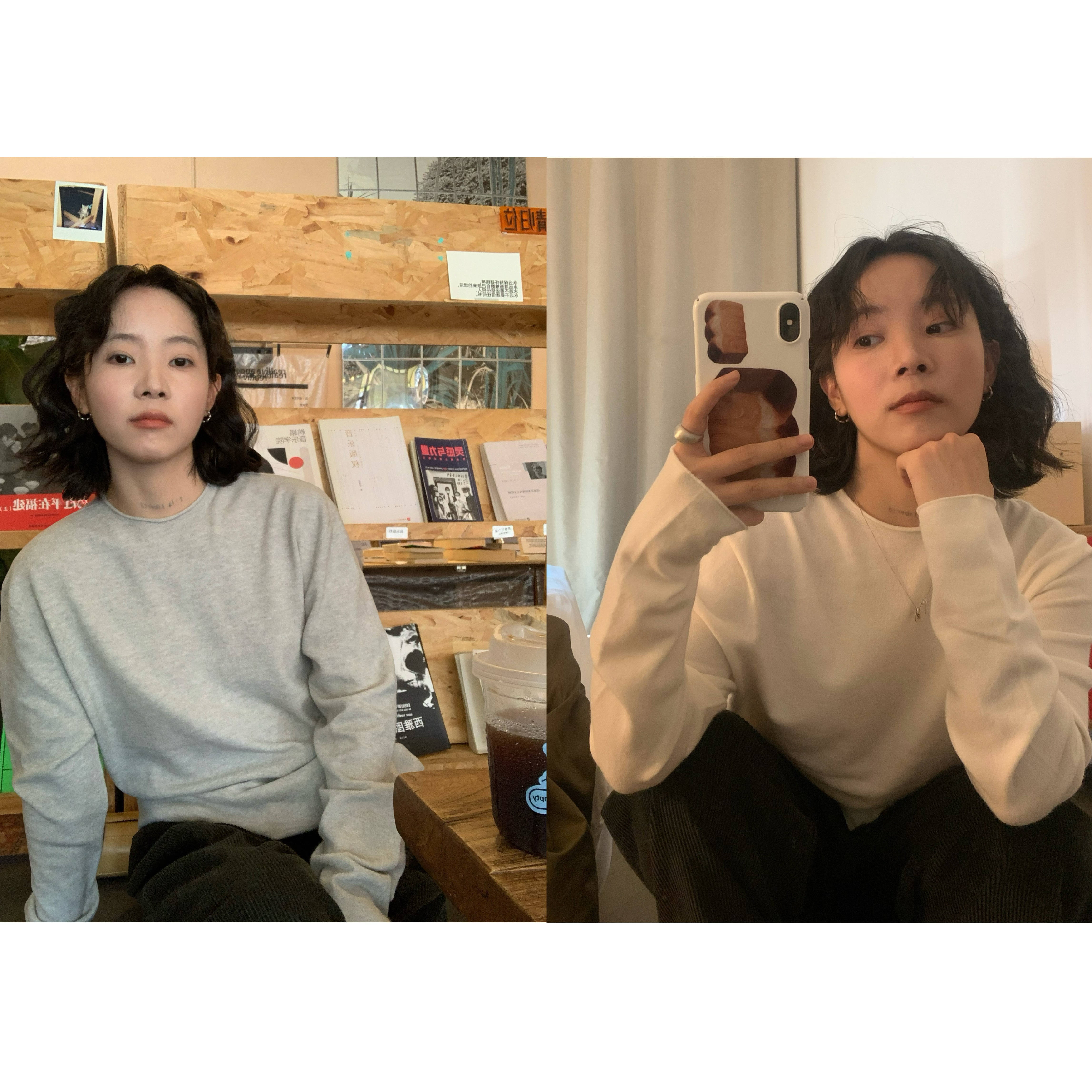 ifbeer软糯舒服绵羊毛卷边半高领纯色宽松针织打底衫长袖秋冬女韩